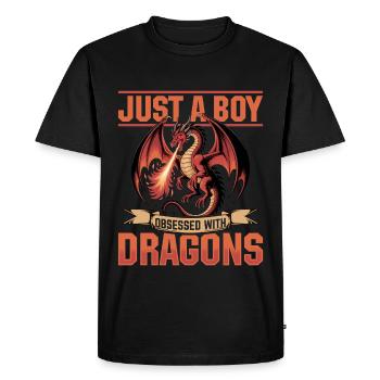 Fantasy Dragon Mythical Creatures - Men's Premium Organic T-Shirt - black - Front - Nico (187cm)