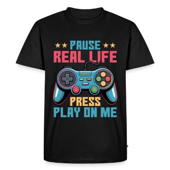Gamer Gaming Controller Video Game - Men's Premium Organic T-Shirt - black - Front - Nico (187cm)