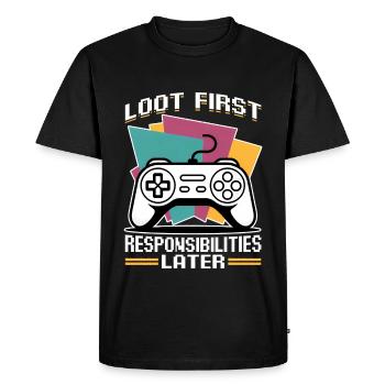 Gamer Gaming Controller Video Game - Men's Premium Organic T-Shirt - black - Front - Nico (187cm)