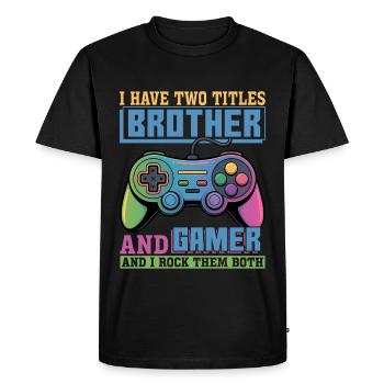 Gamer Gaming Controller Video Game - Men's Premium Organic T-Shirt - black - Front - Nico (187cm)