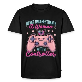 Gamer Gaming Controller Video Game - Men's Premium Organic T-Shirt - black - Front - Nico (187cm)