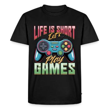 Gamer Gaming Controller Video Game - Men's Premium Organic T-Shirt - black - Front - Nico (187cm)