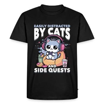 Gamer Gaming Cat Video Game - Men's Premium Organic T-Shirt - black - Front - Nico (187cm)
