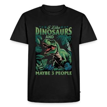 Dinosaur T-Rex kids - Men's Premium Organic T-Shirt - black - Front - Nico (187cm)