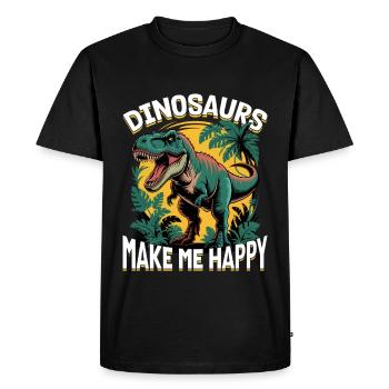 Dinosaur T-Rex kids - Men's Premium Organic T-Shirt - black - Front - Nico (187cm)