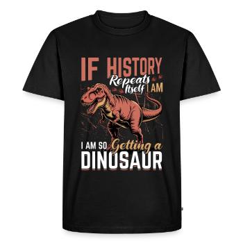 Dinosaur T-Rex kids - Men's Premium Organic T-Shirt - black - Front - Nico (187cm)