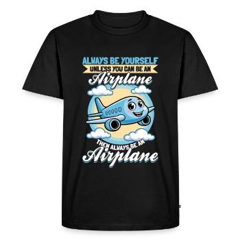 Airplane Kids Travel Pilot Toddler - Men's Premium Organic T-Shirt - black - Front - Nico (187cm)