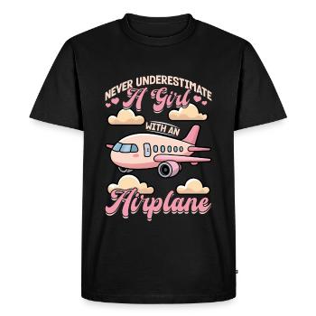 Airplane Kids Travel Pilot Toddler - Men's Premium Organic T-Shirt - black - Front - Nico (187cm)