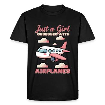 Airplane Kids Travel Pilot Toddler - Men's Premium Organic T-Shirt - black - Front - Nico (187cm)