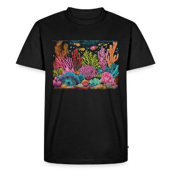 Aquarium Aquariophile Coral Fragging - T-shirt Premium bio Homme - noir - Devant - Nico (187cm)