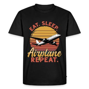 Airplane Kids Travel Pilot Toddler - Men's Premium Organic T-Shirt - black - Front - Nico (187cm)