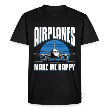 Airplane Kids Travel Pilot Toddler - Men's Premium Organic T-Shirt - black - Front - Nico (187cm)