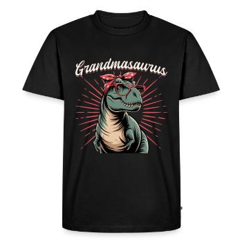Dinosaur T-Rex Grandmasaurus - Men's Premium Organic T-Shirt - black - Front - Nico (187cm)