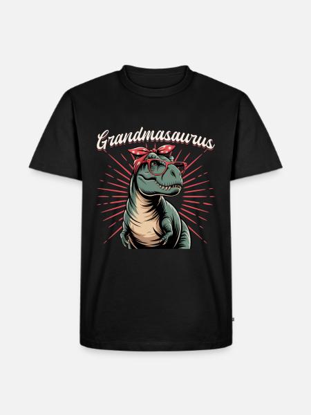 Dinosaur T-Rex Grandmasaurus - Men's Premium Organic T-Shirt - black