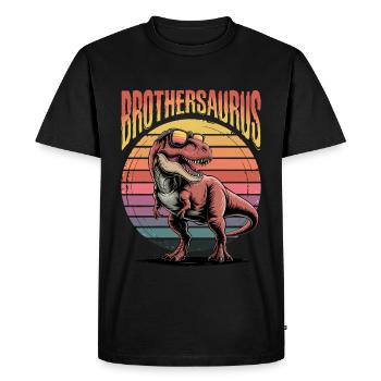 Dinosaur T-Rex Brothersaurus - Men's Premium Organic T-Shirt - black - Front - Nico (187cm)