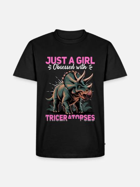 Dinosaur Triceratops Prehistoric - Männer Premium Bio T-Shirt - Schwarz