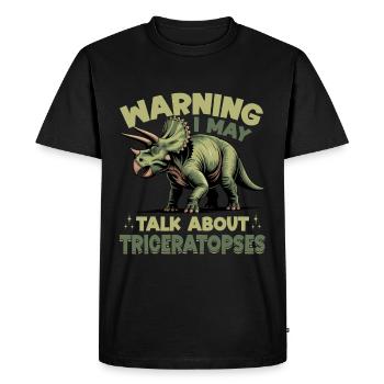 Dinosaure Triceratops Préhistorique - T-shirt Premium bio Homme - noir - Devant - Nico (187cm)