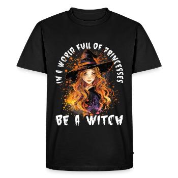 Spooky Pin-up Witch Halloween - Men's Premium Organic T-Shirt - black - Front - Nico (187cm)
