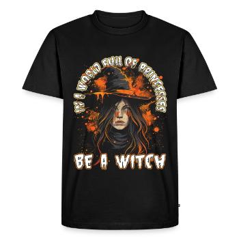 Spooky Pin-up Witch Halloween - Men's Premium Organic T-Shirt - black - Front - Nico (187cm)