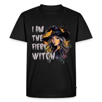 Spooky Pin-up Witch Halloween - Men's Premium Organic T-Shirt - black - Front - Nico (187cm)