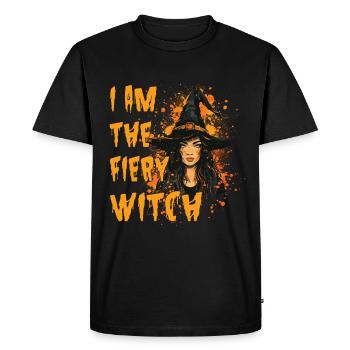 Spooky Pin-up Witch Halloween - Men's Premium Organic T-Shirt - black - Front - Nico (187cm)