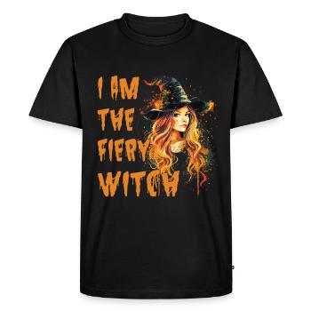 Spooky Pin-up Witch Halloween - Men's Premium Organic T-Shirt - black - Front - Nico (187cm)