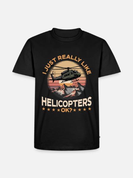 Helicopter funny Pilot - Men's Premium Organic T-Shirt - black