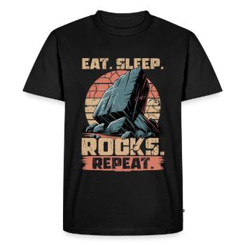 Rocks Geode Hunter Rock Collector Geology - Men's Premium Organic T-Shirt - black - Front - Nico (187cm)