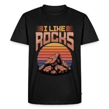 Rocks Geode Hunter Rock Collector Geology - Men's Premium Organic T-Shirt - black - Front - Nico (187cm)