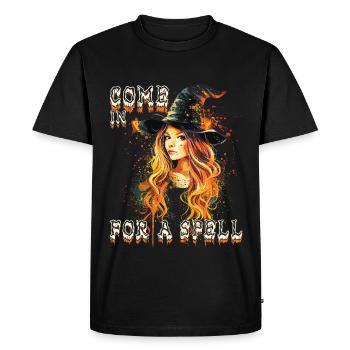Spooky Pin-up Witch Halloween - Men's Premium Organic T-Shirt - black - Front - Nico (187cm)