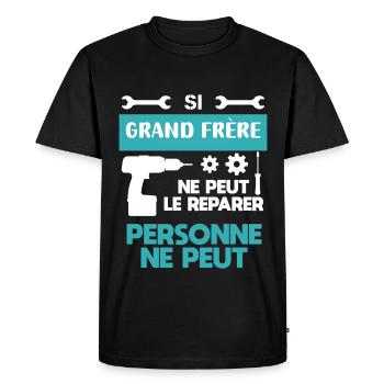 Big Brother DIY Handyman Funny Humor - Men's Premium Organic T-Shirt - black - Front - Nico (187cm)