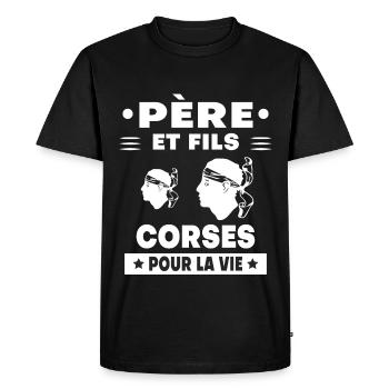 father and son dad corsica father - Men's Premium Organic T-Shirt - black - Front - Nico (187cm)