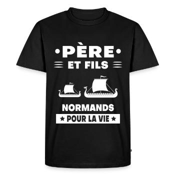 Father and son Norman Normandy dad - Men's Premium Organic T-Shirt - black - Front - Nico (187cm)