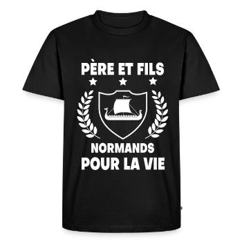 Father and son Norman dad Normandy - Men's Premium Organic T-Shirt - black - Front - Nico (187cm)