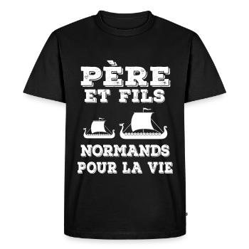 Father and son Normandy team - Men's Premium Organic T-Shirt - black - Front - Nico (187cm)