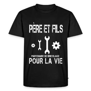 père et fils bricolage papa - T-shirt Premium bio Homme - noir - Devant - Nico (187cm)