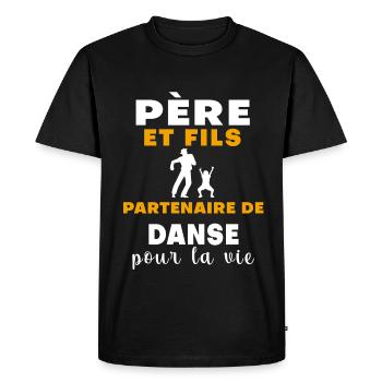 danse père et fils papa - T-shirt Premium bio Homme - noir - Devant - Nico (187cm)