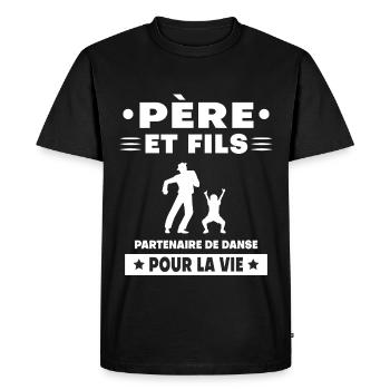 père et fils danse duo homme papa - T-shirt Premium bio Homme - noir - Devant - Nico (187cm)