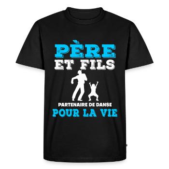 father and son dance partner duo man dad - Men's Premium Organic T-Shirt - black - Front - Nico (187cm)