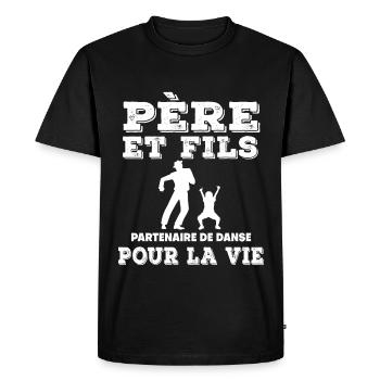 Father and Son Dance Partner for Life Dad - Men's Premium Organic T-Shirt - black - Front - Nico (187cm)