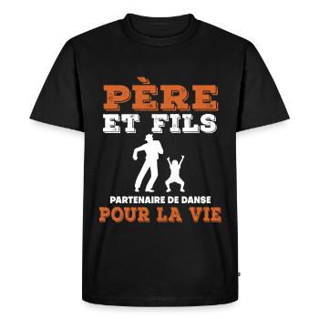 father and son dance partner life dad - Men's Premium Organic T-Shirt - black - Front - Nico (187cm)