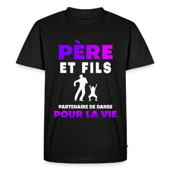 père fils danse duo homme partenaire papa - T-shirt Premium bio Homme - noir - Devant - Nico (187cm)