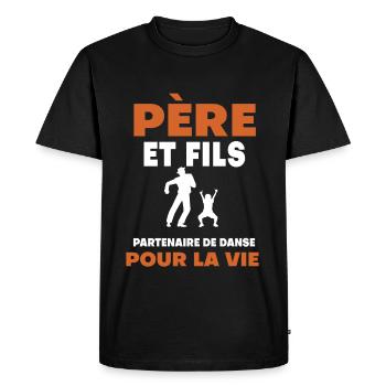 père fils danse duo homme papa - T-shirt Premium bio Homme - noir - Devant - Nico (187cm)