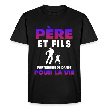 Father Son Dance Partner For Life Dad - Men's Premium Organic T-Shirt - black - Front - Nico (187cm)