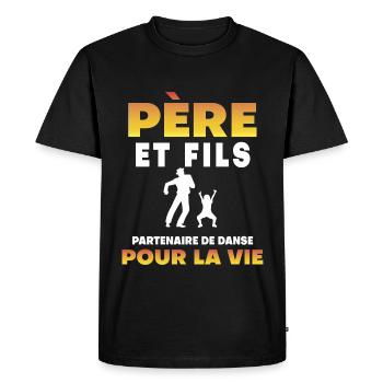 father son dance partner life dad - Men's Premium Organic T-Shirt - black - Front - Nico (187cm)