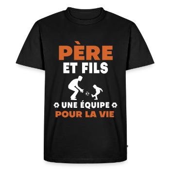 père fils football duo homme papa - T-shirt Premium bio Homme - noir - Devant - Nico (187cm)