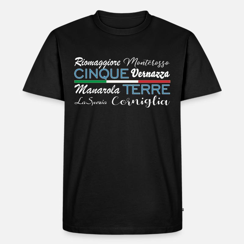 Cinque Terre, Italia - Männer Premium Bio T-Shirt - Schwarz