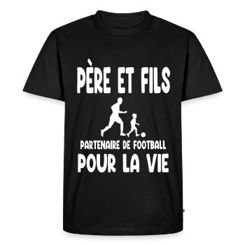 football père et fils partenaire pour la vie papa - T-shirt Premium bio Homme - noir - Devant - Nico (187cm)