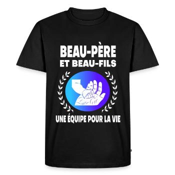 beau-père et beau-fils beau-papa père - T-shirt Premium bio Homme - noir - Devant - Nico (187cm)