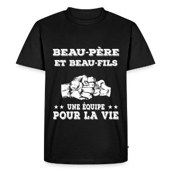 beau-père et beau-fils papa - T-shirt Premium bio Homme - noir - Devant - Nico (187cm)